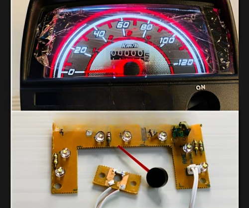 70cc Meter Led Glowing Kit With Glowing Red Niddle For 70cc Bike