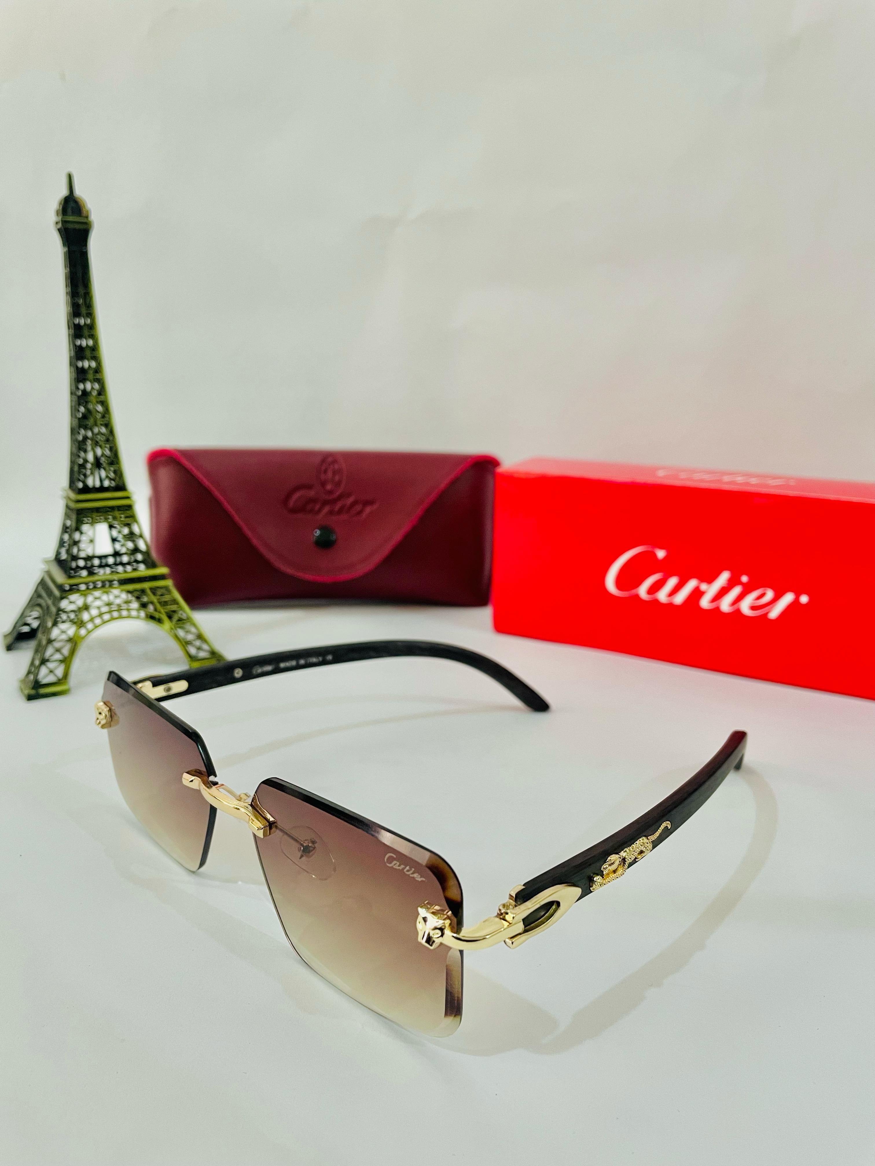 Lmamba 3076 Luxury Brand Designer Gold Cheetah Sunglasses 2024 Vintage High Quality Rimless Sun Glasses