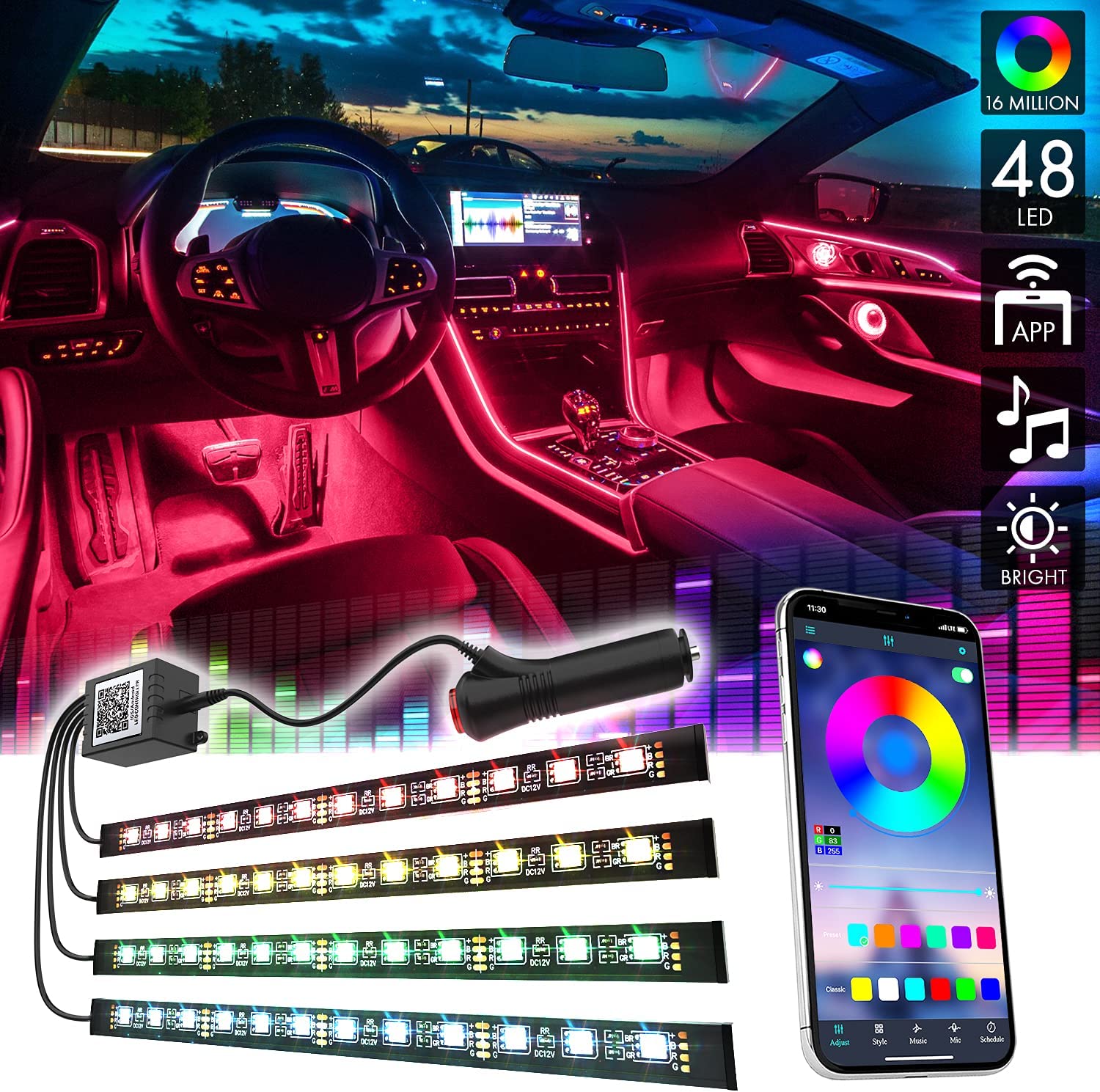 ATMOSPHERE LIGHTS FOR BIKE (125,CD70) BLUETOOTH CONNECTION WITH MOBILE